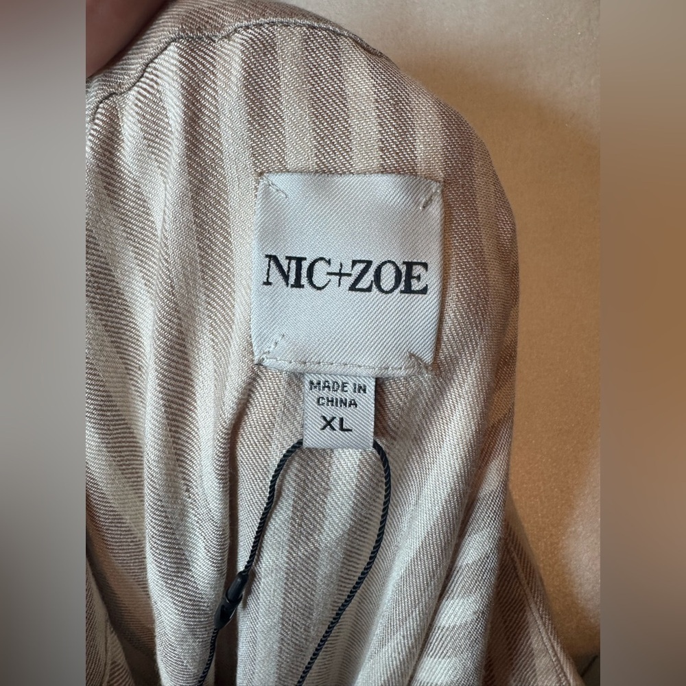 NWT Nic + Zoe Womens Collar Linen Shirtdress Tan Neutral Size XL - Picture 8 of 9